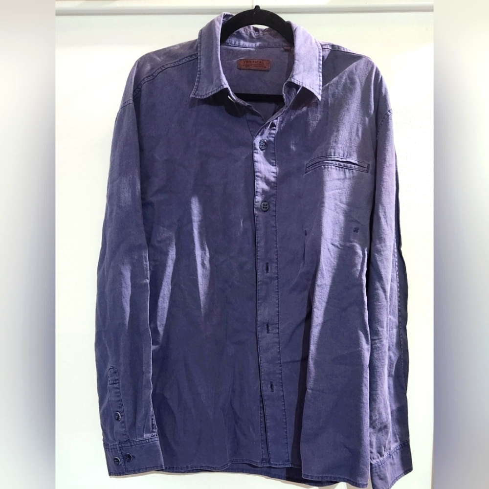 Robert Comstock Vertical Linen Shirt Sz L